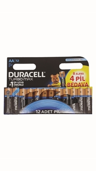 P-Duracell Turbo Max AA Kalem Pil Ekonomik Paket 8+4'lü Picture of P-Duracell Turbo Max AA Kalem Pil Ekonomik Paket 8+4'lü