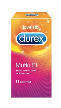 Durex Prezervatif 12'li Mutlu Et durex, dureks, kondom, prezervatif, korunma, perzervatif satın al, prezervatif fiyat, durex satın al, durex fiyat, durex mutlu et