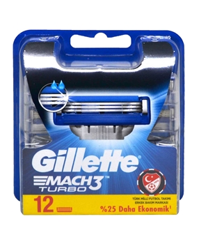Gillette Mach3 Turbo Refill Razor Blade 12 Pack gillette, gilette, tıraş bıçağı, yedek tıraş bıçağı, mach3, gillette mach3, gillette mach 3, jilet