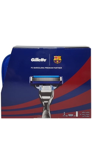 Picture of XGillette Mach3 Turbo 1up Shaving Razor  4's Refill Razor Blade Mach3 Shaving Gel 75 ml + Barcelona Bag Gift