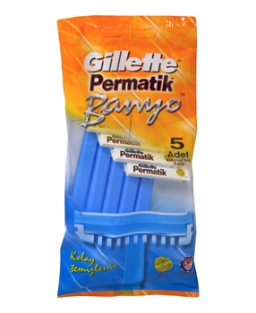 Gillette Permatik Bath Razor 5 Pack (OUTLET) gillette, permatik banyo, banyo tıraş bıçağı, permatik banyo tıraş bıçağı, jilet, permatik banyo jilet, permatik banyo satın al, permatik banyo fiyat