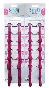Gillette Venus Simply 3 Women's Razor 24 Carded gillette, venus, gillette venus, venüs, jilet, kadın tıraş bıçağı, kadın jilet, kadın tıraş ürünleri, ağda, epilasyon, gillette venus tıraş bıçağı satın al, gillette venus tıraş bıçağı fiyatı