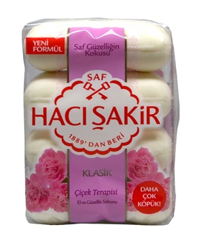 Hacı Şakir El ve Güzellik Sabunu 4x70 gr Çiçek Terapisi hacı şakir, hacı şakir sabun, hacı şakir el sabunu, el sabunu