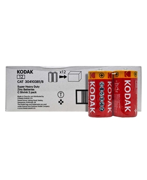 Kodak Super Heavy Duty ZINC C Boy Pil 12'li Paket kodak, pil, kodak pil, şişman pil, c pil, c boy pil, büyük pil, şişman kalem pil, kodak c pil satın al, c pil fiyatları, toptan kodak pil satın al