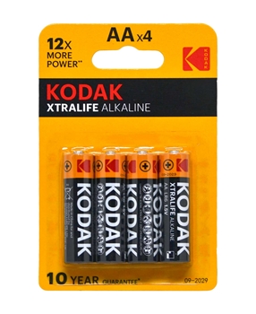Kodak Xtralife Alkalin AA Kalem Pil 4'lü Paket kodak, pil, kalem pil, kumanda pili, aa pil, kalın kalem pil, fener pili, oyuncak araba pili, kodak pil satın al, kalem pil fiyatları