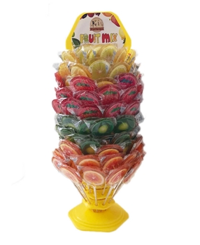 Kuki  Karışık Meyveli Şeker 120'li Stand kuki, meyveli şeker, lolipop şeker, lolipop, büyük şeker, ahududulu şeker, limonlu şeker, kolalı şeker, çilekli şeker, kayısılı şeker, elmalı şeker, kuki şeker satın al, kuki şeker fiyatları, toptan şeker satın al, şeker çeşitleri, meyveli şekerler
