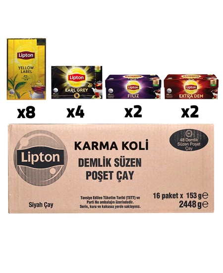 Picture of Lipton 16 x 48'li Demlik Poşet Çay Karma Koli