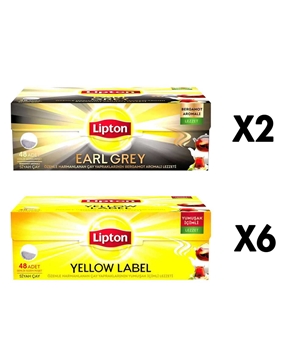 P-Lipton 6x48'li Yellow Label +2x48'li Earl Grey Demlik Poşet Çay Bakkal Kolisi - Picture of P-Lipton 6x48'li Yellow Label +2x48'li Earl Grey Demlik Poşet Çay Bakkal Kolisi -