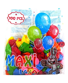 Maxi Punch Lastik Balon 100'lü Paket Maxi Punch Balon, balon, renkli balon, lastik balon, çocuk balonu