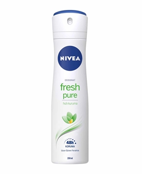 Nivea Deodorant Women 150 ml Fresh Pure nivea, nivea dedorant, nivea kadın deodorant, kadın deodorant, ter kokusu önleyici, ter önleyici, nivea fresh pure 150 ml satın al, nivea fresh pure 150 ml fiyat