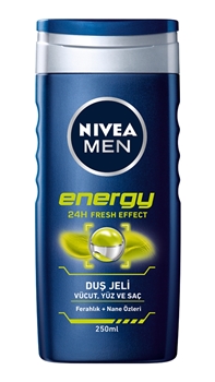 Nivea Men Shower Gel 250 ml Energy Fresh Effect nivea, niveya, nivea duş jeli, duş jeli, nivea men, erkek duş jeli, Nivea Men Energy 24h Fresh Effect Erkek Duş Jeli 250 ml satın al,Nivea Men Energy 24h Fresh Effect Erkek Duş Jeli 250 ml fiyat