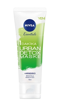 Nivea Essentials Face Mask 75 ml Urban Detox Purifying nivea, niveya, yüz maskesi, nivea yüz maskesi, yüz koruma maskesi, gençlik maskesi, kırışık giderici yüz maskesi, detox, detoks, detoks maskesi, nivea essentials urban detox 75 ml satın al, nivea essentials urban detox 75 ml fiyat