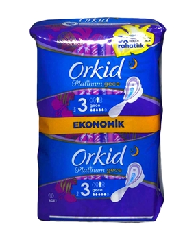 P-Orkid Platinum Gece Hijyenik Ped 12'li Picture of P-Orkid Platinum Gece Hijyenik Ped 12'li