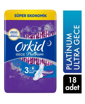 Orkid Hijyenik Ped Platinum 18'li Gece Picture of Orkid Hijyenik Ped Platinum 18'li Gece