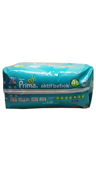 Picture of XPampers Prima Aktif Bebek No:4+ Maxi Plus Ekonomik Bebek Bezi 38'li