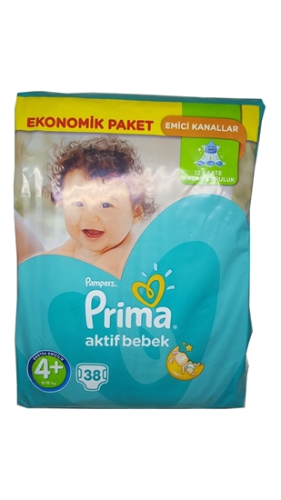 Picture of XPampers Prima Aktif Bebek No:4+ Maxi Plus Ekonomik Bebek Bezi 38'li