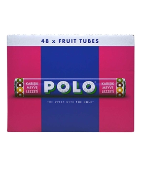 Polo Şeker 48'li Paket Karışık Meyveli polo, şeker, delikli şeker, meyveli şeker, meyve aromalı şeker, sert şeker, kıtır şeker, polo meyveli, toptan polo şeker satın al, polo şeker fiyatı