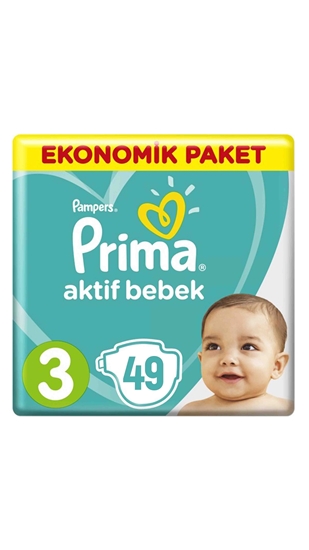 Picture of XPrima Aktif Bebek Midi No:3 6-10 Kg 49'lu Ekonomik Paket Bebek Bezi