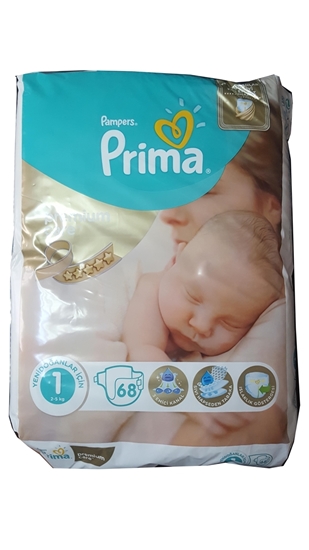 Picture of XPrima Premium Care Yenidoğan Mini No:1 68'li Ekonomik Paket Bebek Bezi
