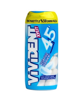 XVivident Xylit 45 Dakika Nane Aromalı Tatlandırıcılı Şerit Sakız 33 gr X 10'lu Paket vidident, vidident xylit, vivident sakız, sakız, naneli sakız, vivident naneli sakız