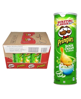Pringles Chips 165gr x 19 - Sour Cream&Onion 	pringles, piringıls, cips, patates cipsi, pringles sour cream onion, soğanlı cips, ekşi kremalı cips, pringles cips satın al, pringles cips fiyat, pringles fiyatları