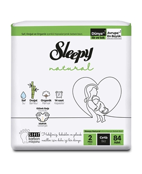 P-Sleepy Natural Ultra Hassas 2 Mini Bebek Bezi 84'lü Picture of P-Sleepy Natural Ultra Hassas 2 Mini Bebek Bezi 84'lü