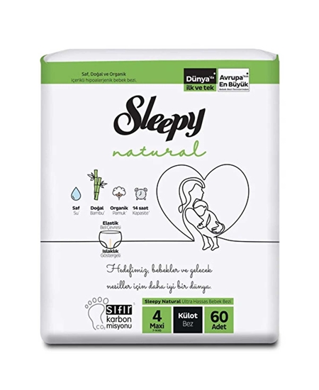 Picture of P-Sleepy Natural Ultra Hassas 4 Maxi Bebek Bezi 60'lı