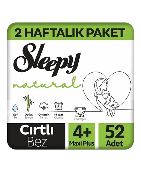 Picture of P-Sleepy Natural Ultra Hassas 4+ Maxi Plus Bebek Bezi 52'li
