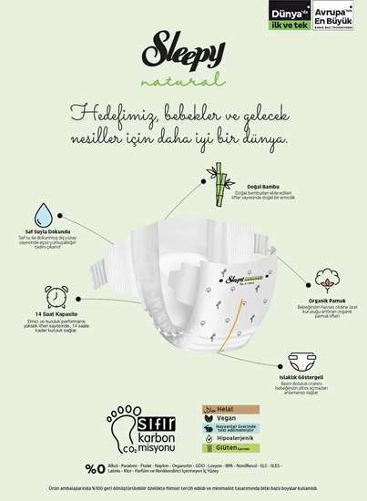Picture of P-Sleepy Natural Ultra Hassas 4+ Maxi Plus Bebek Bezi 52'li