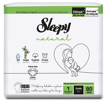P-Sleepy Natural Ultra Hassas 1 Yenidoğan Bebek Bezi 80'li Picture of P-Sleepy Natural Ultra Hassas 1 Yenidoğan Bebek Bezi 80'li