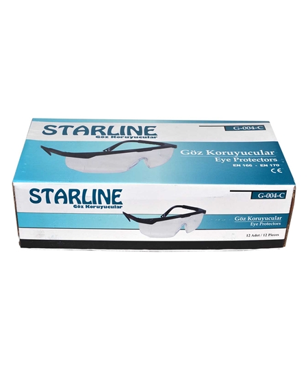 starline, iş güvenliği, iş kıyafeti, iş gözlüğü, koruyucu gözlük, göz koruyucu, kimyasal koruyucu gözlük, şeffaf koruyucu gözlük, şeffaf göz koruması