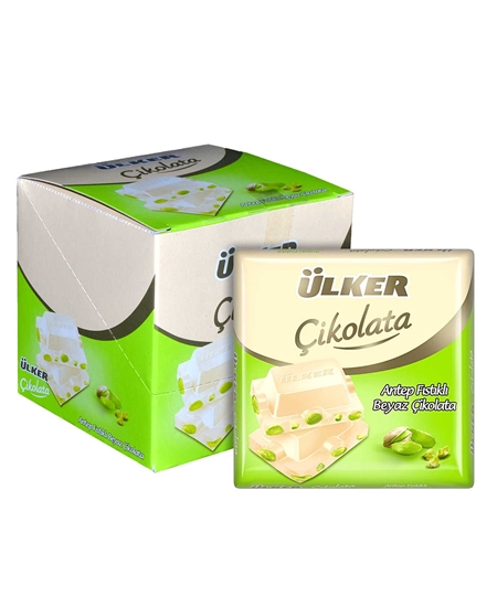 Picture of ÜLKER ÇİKOLATA KARE BEYAZ FISTIKLI 65 gr 6lı