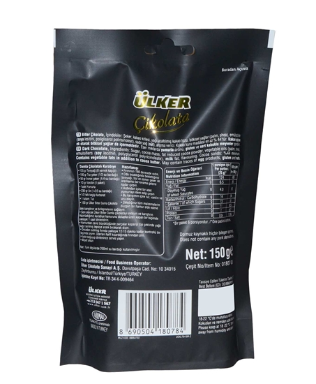 Picture of ÜLKER DAMLA ÇİKOLATA BİTTER 150gr 12 Lİ