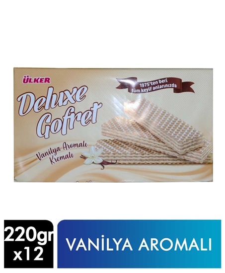 Picture of ÜLKER DELUXE GOFRET VANİLYALI 220GR 12 Lİ