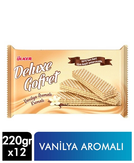 Picture of ÜLKER DELUXE GOFRET VANİLYALI 220GR 12 Lİ