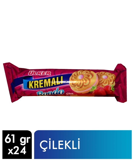 Picture of ÜLKER KREMALI RONDO BİSKÜVİ ÇİLEKLİ 61 GR 24 LÜ