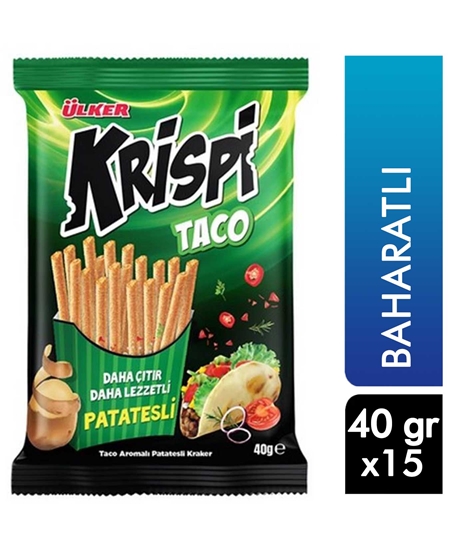 Picture of ÜLKER KRİSPİ TACO BAHARATLI ÇUBUK KRAKER 40GR 15 Lİ