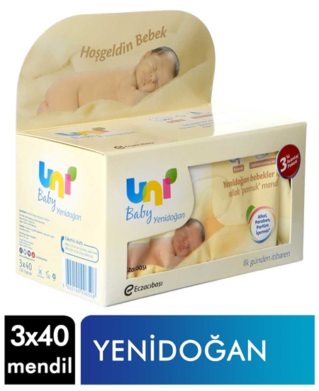 Picture of UNİ BABY YENİDOĞAN ISLAK MENDİL 40*3LÜ *12