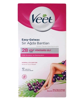 VEET WAX STRIP NORMAL SKIN (PINK) 12'S veet, ağda, sir ağda, veet ağda bandı, ağda bandı, vit, viit