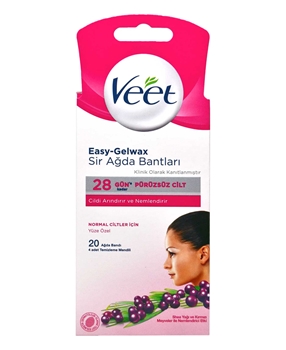 Veet Sir Ağda Bantları 20 Bant + 4 Temizleme Mendili Yüze Özel Normal Ciltler İçin veet, vit, sir ağda, ağda, kadın ağda, kadın bakım, kadın vücut bakım, kadın ağdası, ağda bandı, ağda bantları, veet east gelwax satın al, toptan ağda bandı satın al, ağda bandı fiyatları