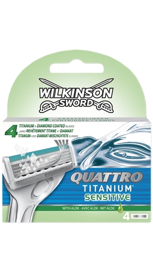 Picture of Wilkinson Sword Quattro Titanium Sensitive Refill Razor Blade 4's