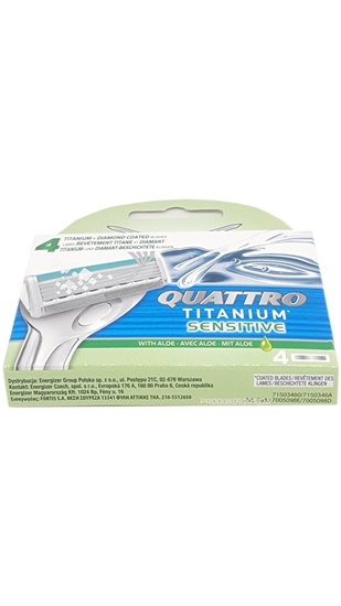 Picture of Wilkinson Sword Quattro Titanium Sensitive Refill Razor Blade 4's