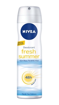 Nivea Deodorant Women 150 ml Fresh Summer nivea, nivea dedorant, nivea kadın deodorant, kadın deodorant, ter kokusu önleyici, ter önleyici, nivea fresh summer 150 ml satın al, nivea fresh summer 150 ml fiyat