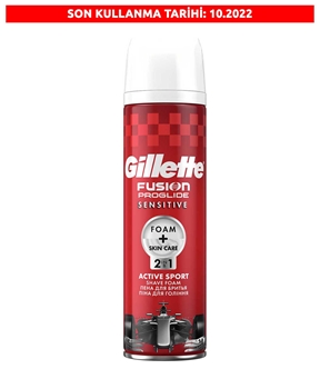 Gillette Fusion Proglide Shaving Foam 250 Ml Sensitive - Active Sport  Picture of Gillette Fusion Proglide Shaving Foam 250 Ml Sensitive - Active Sport