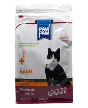 Paw Paw Kedi Maması Gurme 500 g pawpaw, kedi maması, hayvan maması, kuru kedi maması, yaş kedi maması, poşet kedi maması, tavuklu kedi maması, hayvansal gıda kedi maması, tahılsız kedi maması, kedi maması satın al, kedi maması fiyatları, toptan kedi maması