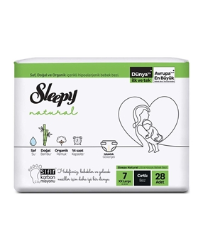 Sleepy Natural Bebek Bezi No:7 28'li XXLarge Jumbo Picture of Sleepy Natural Bebek Bezi No:7 28'li XXLarge Jumbo