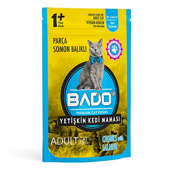 Picture of Bado Yaş Mama Yetişkin Kedi Maması 85 gr Somon Balıklı