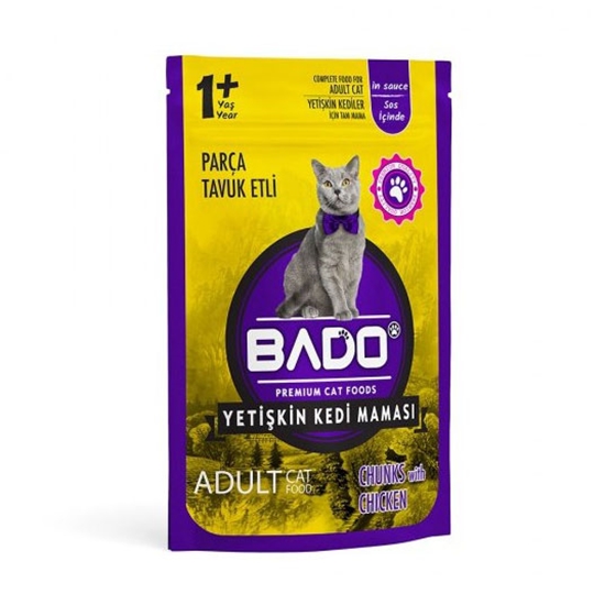 Picture of Bado Yaş Mama Yetişkin Kedi Maması 85 gr Tavuk Etli