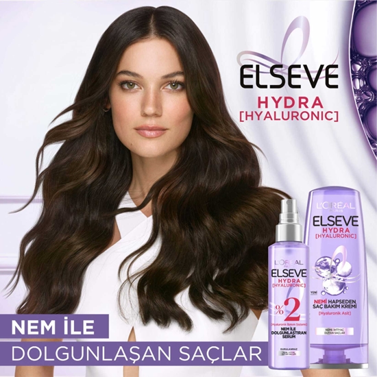 Picture of Elseve Hydra Hyaluronic 390 ml Nemi Hapseden Saç Bakım Kremi