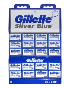 Gillette Silver Blue Razor Blade Double Edge 20's x 108 Card gillette, gillette blue, gillette blue silver, jilet, gilette, tıraş bıçağı, tek kullanımlık jilet, tek kullanımlık tıraş bıçağı, çift kenarlı jilet, çift ağızlı jilet, jilet satın al, 5li jilet